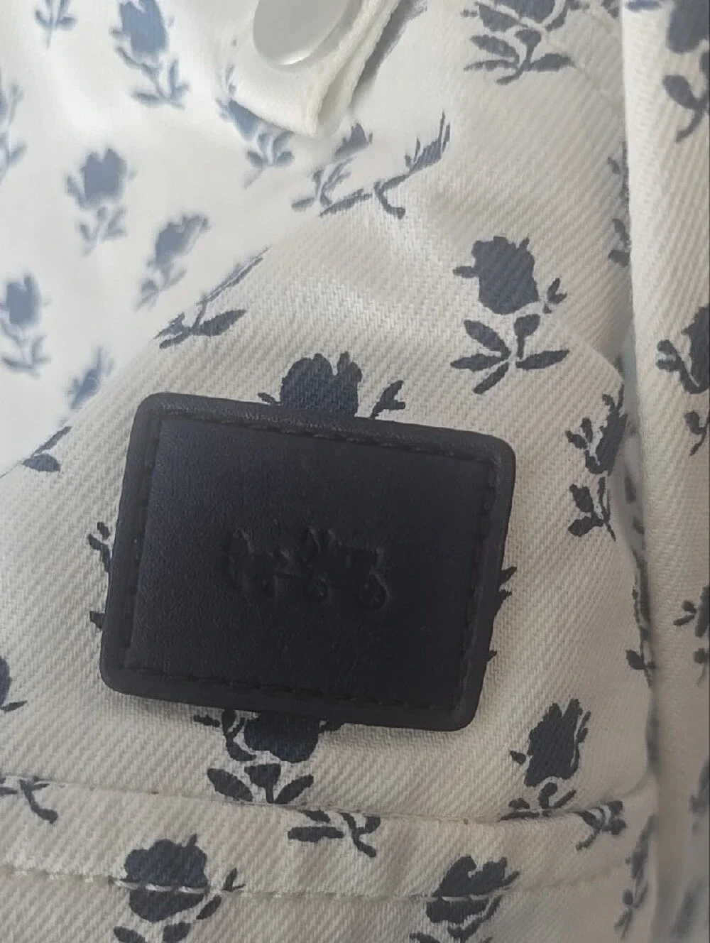 Coach White Jacket with Navy Floral Print